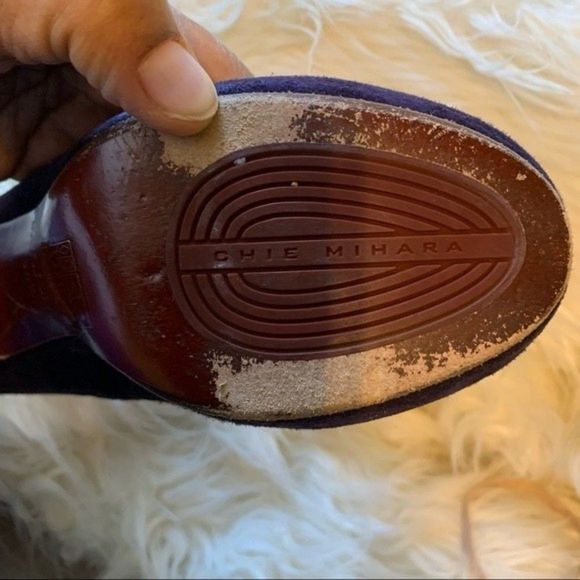 Chie Mihara Carinyo Purple Suede Platform Pump Heels, Size 38 1/2 - Picture 6 of 6